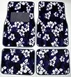 Blue Hawaiian Hibiscus Carpet Front & Rear Car Truck Floor Mats