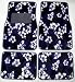 Blue Hawaiian Hibiscus Carpet Front & Rear Car Truck Floor Mats