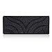 Damara Womens Patterned Pearl Flap-Over Dazzling Clutch Evening Bag,Black
