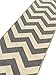 Custom Size Grey Chevron Zig Zag Rubber Backed Non-Slip Hallway Stair Runner Rug Carpet 22 inch Wide Choose Your Length 22in X 6ft