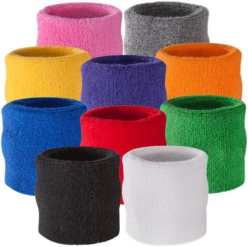 Suddora Wrist Sweatband Also Available in Neon Colors - Athletic Cotton Terry Cloth Wristband for Sports(1 per package)