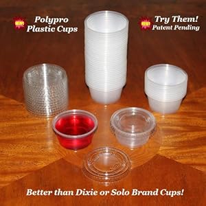 Case of 500 - 2 ounce Jello Shot Cups & Lids - Disposable Plastic Glasses with Lids 2 oz