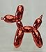 Balloon Dog Figurine Statue Home Decor - Miniature Size - Red Metallic Finished