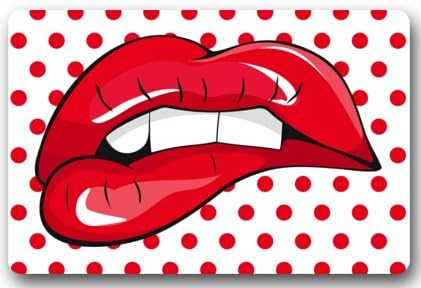 Red Lips ,Swiss Design Sexy 15.7"(W) x 23.6"(H) Non-woven Fabric Multifuntional Doormat