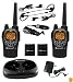 Midland GXT1000VP4 50-Channel 36-Mile Waterproof 2-Way GMRS Radio with NOAA All Hazard /Weather Alert, Rechargeable Batteries, Dual Desktop charger 12 Volt Vehicle Adapter and 2 Headsets (Pair, Black/Silver)