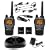 Midland GXT1000VP4 50-Channel 36-Mile Waterproof 2-Way GMRS Radio with NOAA All Hazard /Weather Alert, Rechargeable Batteries, Dual Desktop charger 12 Volt Vehicle Adapter and 2 Headsets (Pair, Black/Silver)