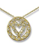 Jewelry : Scalloped Circle Heart Pendant in yellow gold by Zasha Signature Jewelry