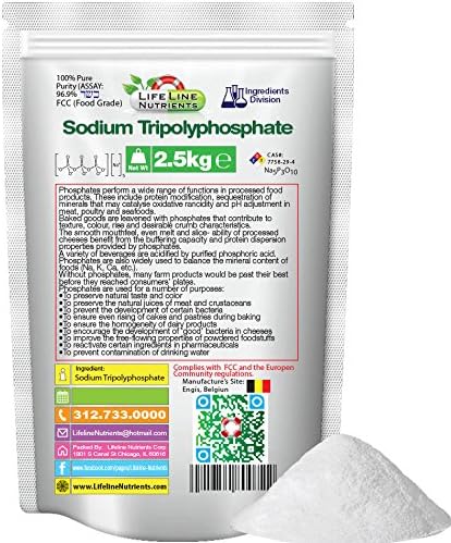 2.5kg (5.5 LBS), 100% Pure Sodium Tripolyphosphate, Food Grade, KOSHER - Free Shipping
