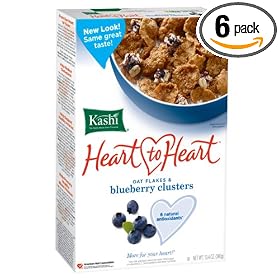 Kashi Heart to Heart Blueberry Flake and Cluster Oat Cereal, 13.4-Ounce Boxes (Pack of 6)