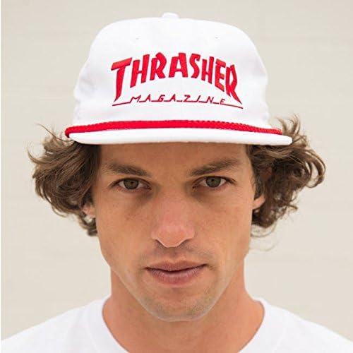 Thrasher Skateboard Magazine Rope White / Red Adjustable Hat