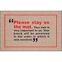 Please Stay on Mat Doormat