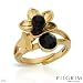 PILGRIM SKANDERBORG, DENMARK Stylish Ring With Crystal and Simulated gems Crafted in Yellow Base metal- Size 6.5 (Size 6.5)