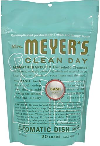 2Pack! Mrs. Meyer's Automatic Dishwasher Packs - Basil - Case of 6 - 12.7 oz
