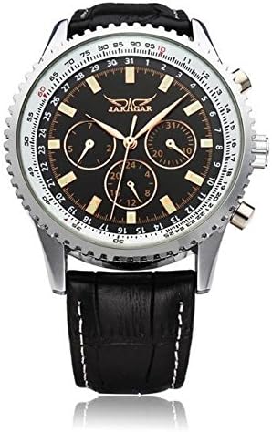 Men's Automatic Watches Business Casual Fashion Black Leather Band