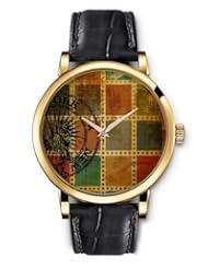 SPRAWL Aanalog Fashion Series Gold Ladies Watches of Genuine Black Leather Strap,Unique Wrist Watch for Women Girls Designed with Seal rings