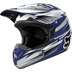Fox Racing Race Youth Boys V1 MotoX Motorcycle Helmet - Blue