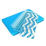 UHURU Great Deal Bundle for Apple Macbook Air 13.3" Model: A1369 and A1466 - Ultra Slim Rubberized Hard Case   4 Different Styles Silicone TPU Chevron Keyboard Covers (Macbook Air 13" A1369 / A1466, Aqua Blue)
