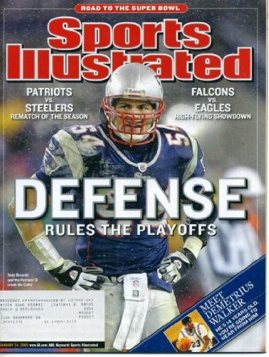 Sports Illustrated January 24, 2005 Tedy Bruschi/New England Patriots vs Pittsburgh Steelers, Demetrius Walker at 14, J.J. Redick/Duke, Michael Vick/Atlanta Falcons, Michelle Kwan