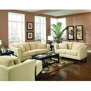 2 Pcs Retro Contemporary Velvet Sofa And Loveseat Living Room Set