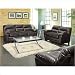 Collins Bonded Leather Sofa and Loveseat Set in Black
