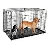 Pet Trex 48 Inch Folding Crate-N-Kennel Double Door Heavy Duty Metal Cage 48