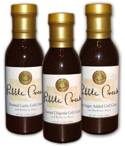 Gourmet Barbecue Gift Set. Pebble Creek Gold Standard BBQ Sauce Set Includes Sticky Sweet Mesquite, Toasted Chipotle, and Roasted Garlic BBQ Sauces. A Great Flavor For All Barbeque Lovers