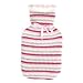 Pink and White Stripe Knitted Hot Water Bottle Cover