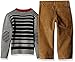 Nautica Boys' Three Piece Set with Woven Shirt,Striped Cardigan Sweater, Cord Pant