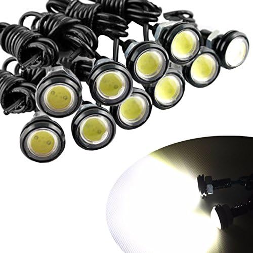 DIBMS 10pcs Universal High Power White 9W LED Eagle Eye Bumper DRL Fog Daytime Running Tail Backup Light For Car Motor