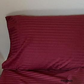 SOHO Duvet Cover 400TC Sateen Stripe Burgundy (Queen)