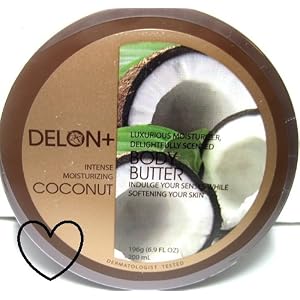 DELON Moisturizing Coconut Body Butter with Natural Extracts 6.9oz/196g