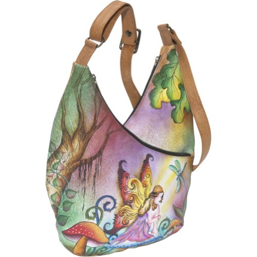 Anuschka Crossbody Hobo - Tropical Paradise