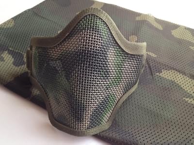 【2点セット】 大人気 サバゲー 迷彩 メッシュ フェイスマスク+スカーフ ミリタリー ジャングル