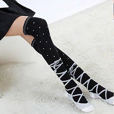 TY Ballet Shoes Pattern With Polka Dots Black Cotton Sweet Lolita Stockings