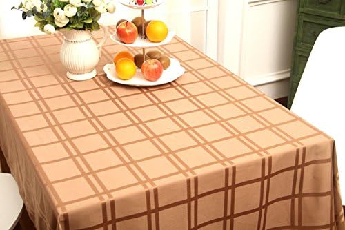 Simple Rectangular Tablecloth Microfiber Fabric Table Cover (54 x 72 Inch, khaki)