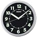 Seiko Wall Clock Silver-Tone Metallic Case Luminous Arabic Numerals #QXA435SLH