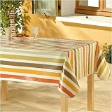 Nappe Toile ciree sorbet choco orange rectangle 140x240cm