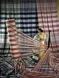 Woman Models with Yards of Uncut Cotton Fabric at Nashua Mills Photographic Poster Print by Willard Culver, 30x40
