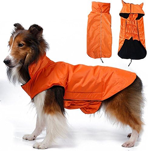 JZshop Pet Winter Waterproof Jacket Cold Weather Vest Coat for Medium and Big Dog S Orange