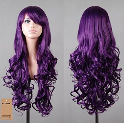 HOTGEE(TM) 32" 80cm Curly Wavy Cosplay Costume Wig Women Fashion Custom Cosplay Wig (Purple)