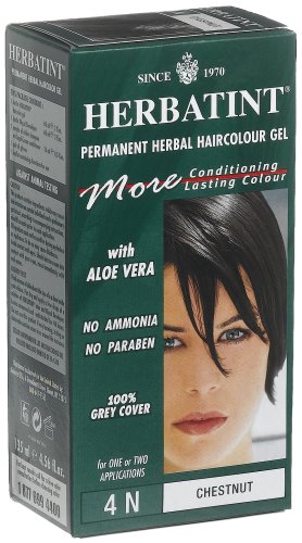 Herbatint Permanent Herbal Haircolour Gel, with Aloe Vera, 4N, Chestnut, 4.56-Ounces (Pack of 2) by Herbal Care
