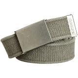 Levi's Mens 38mm Cotton Washed Web Belt, Olive, One Size