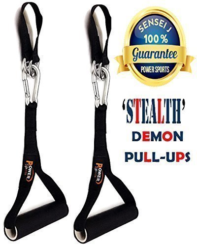 DEMON PULL-UP Handles Gymnastics Pull-Ups Hanging Gym Straps/Handles for Men/Women, AB Handles, Pull Up Handles With Hook, Pull-ups Chinning Bar Attachment Universal Fitting with Snap Hook Fitting