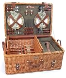 Picnic & Beyond Riviera Collection - (B) 4 Person Willow Picnic Basket