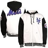 New York Mets White Full Zip Hoody Fleece Jacket