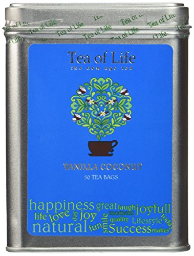Tea of Life Square Tin - 50 Bags (Vanilla Coconut)