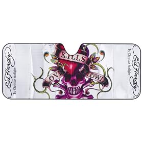 Ed Hardy "Love Kills" Folding Sun Shade, Jumbo Size