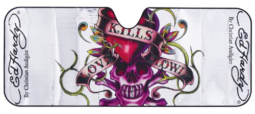 Ed Hardy Love Kills Folding Sun Shade, Jumbo Size