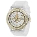 Geneva Platinum 6886 Women's Rhinestone Fleur De Lis Silicone Watch