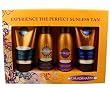 California Tan Sunless Tanning Kit contains Exfoliator Scrub, Tinted Self Tanner, Neutralizer Spray, and Extender for the sunless tan